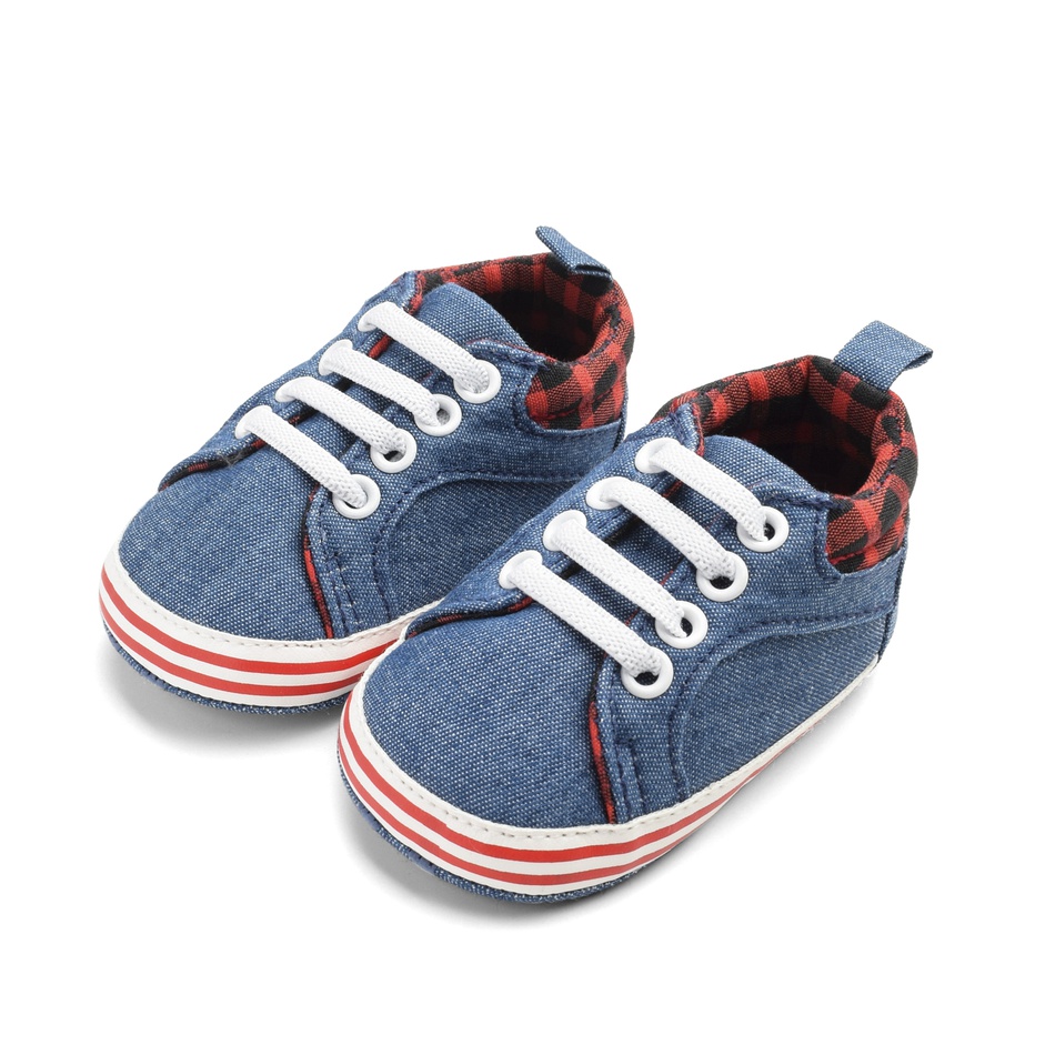 Baby / Toddler Grid Solid Canvas Prewalker Shoes